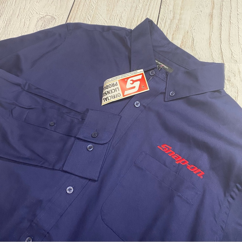 Snap-on Men's Navy Button Down Long Sleeve Shirt XL